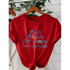Plus Size - Plus-Size T-Shirt - Women'S Fun Printed T-Shirt - Casual Mother Top